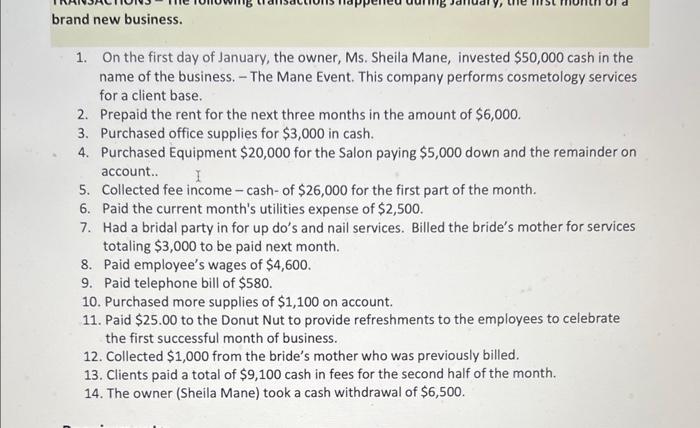 during the month? 5. What is the current ratio of the business?