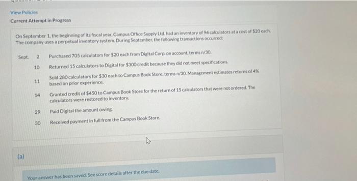  View Policies Current Attempt in Progress On September 1, the beginning