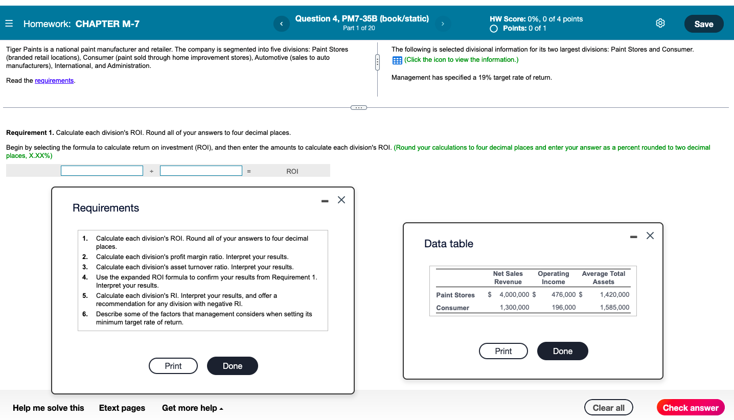 Please read the requirements and do those too! = Homework: CHAPTER M-7
