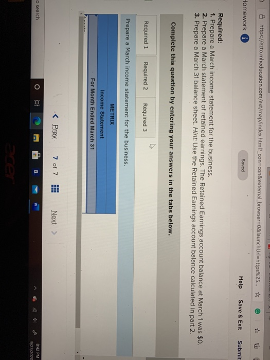 income statement, statement of retained earnings, and balance sheet. LO P3 Angela