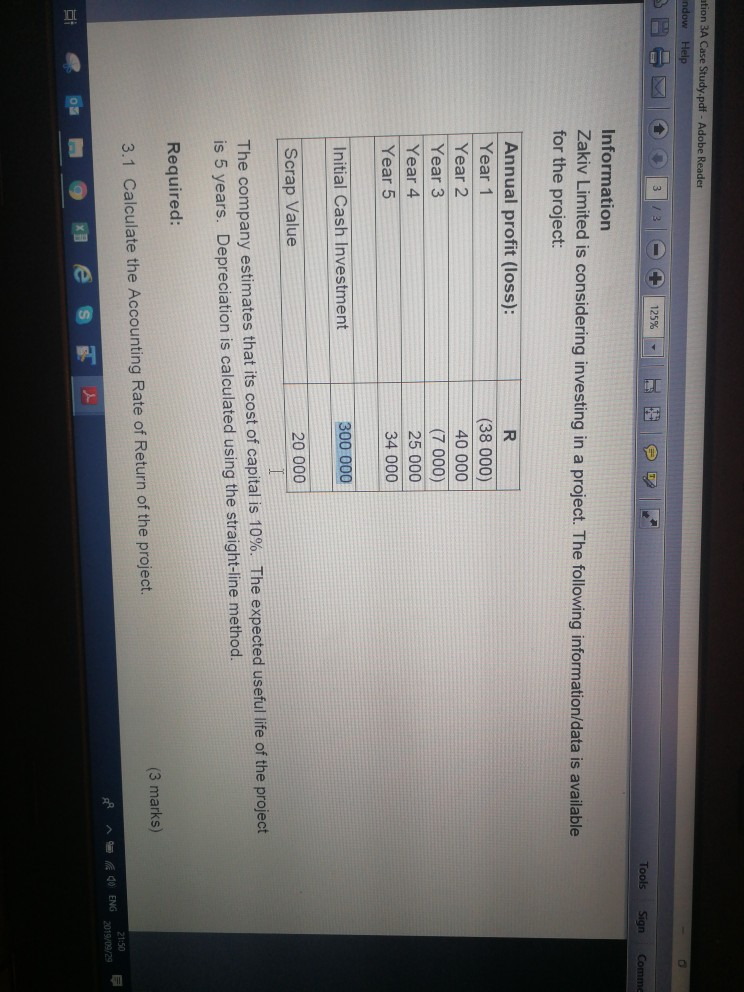 ation 3A Case Study.pdf - Adobe Reader ndow Help Tools Sign