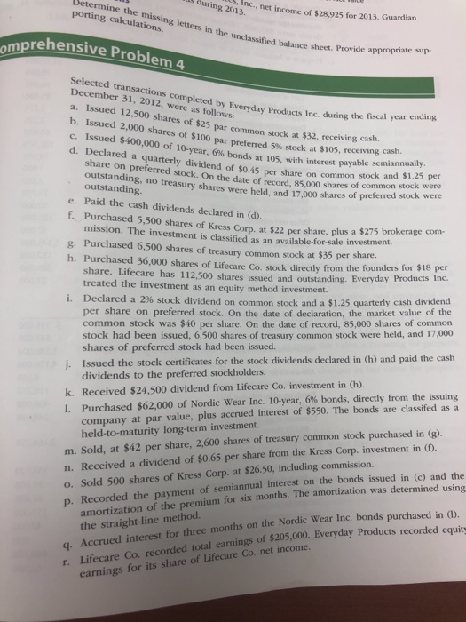  comprehensive problem 4 selected transactions completed by everyday products inc 