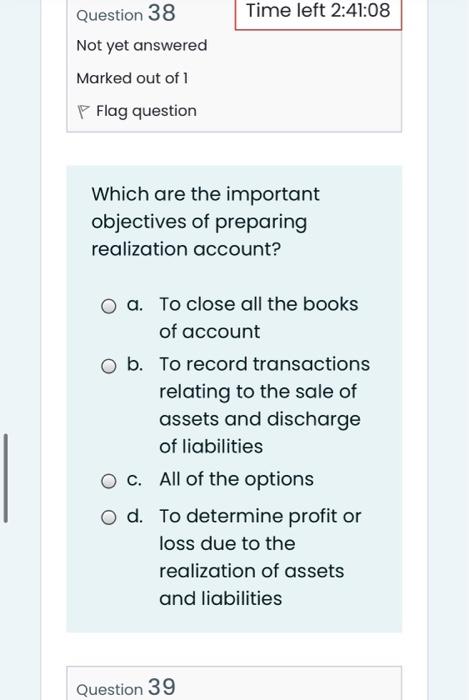 1 Time lot 24014 Question 36 Not yet answered Morked out of