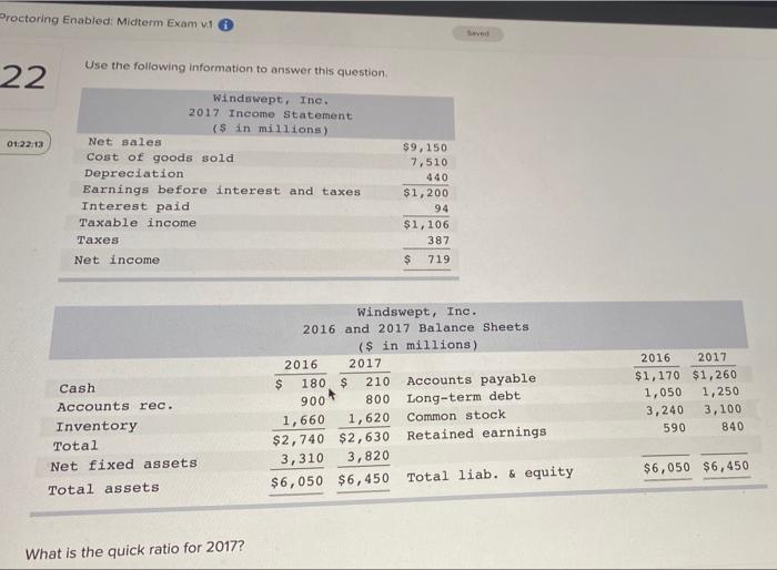  Proctoring Enabled: Midterm Exam v1 6 22 01:22:13 Use the following