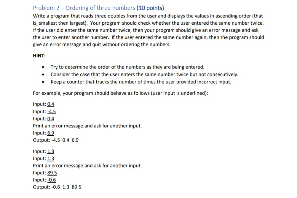  This Program is to be done in C++ Problem 2 -