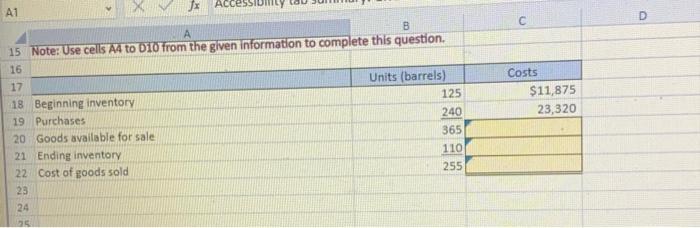 for its inventory valuation, calculate the cost, of ending inventory and cost