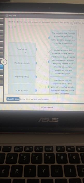  E Print Nem Match the terms below with the correct definitions