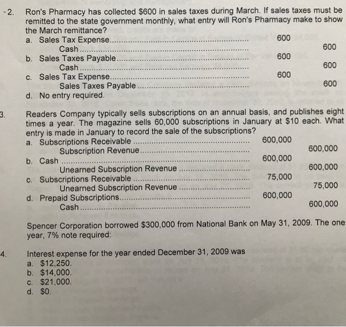  How to do and solution? Ron's Pharmacy has collected $600 in