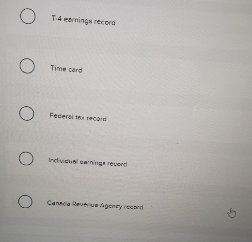 ,cpp ,and income tax withholdings is the.... 6) A record of an