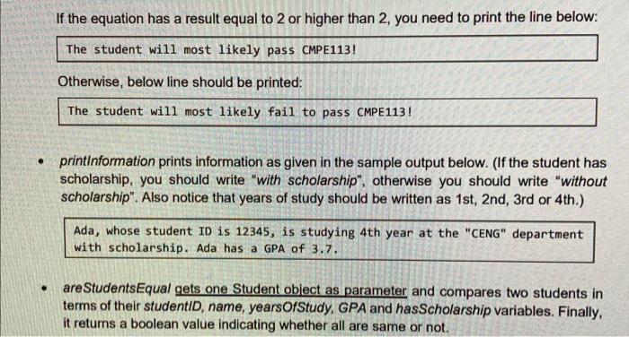 and methods. Variables: . . . department is a string value indicating