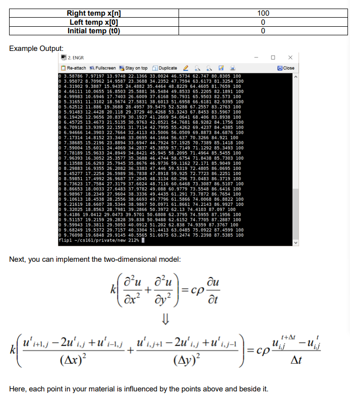 a heat transfer model over one- and two-dimensional objects. To do this,