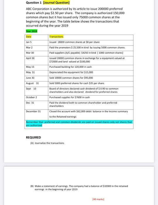 It's an request can you do it handwritten. Question 1 (Journal Question]