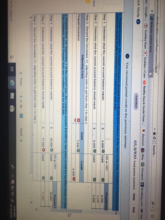 ember 31 adjusting entry to get from step 1 to step 2
