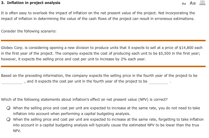 Inflation in project analysis It is often easy to overlook the