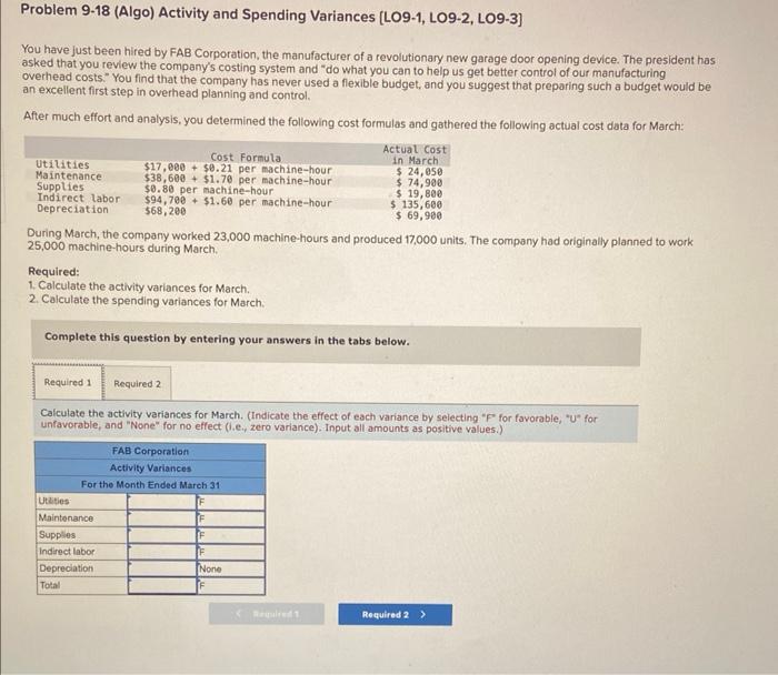 help please, not sure if i did any correct ! Problem 9-18