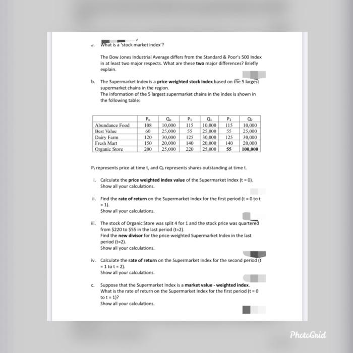  The Dow Jones Industrial Average differs from the Standard \& Poor's