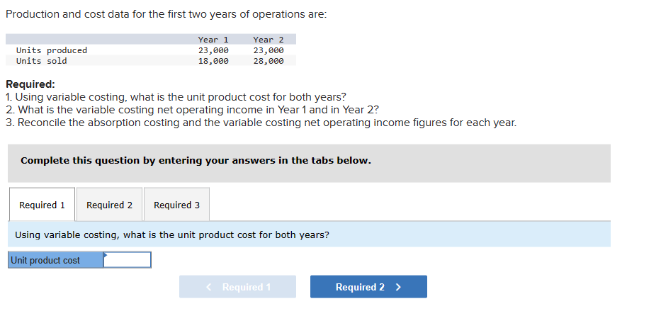 During Heaton Company's first two years of operations, it reported absorption costing