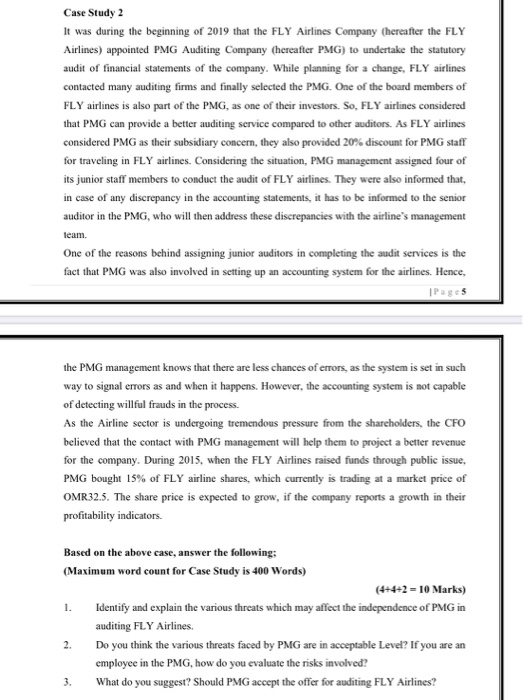  Case Study 2 It was during the beginning of 2019 that