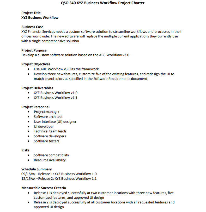 competency: - Plan a project according to project management best practices Scenario