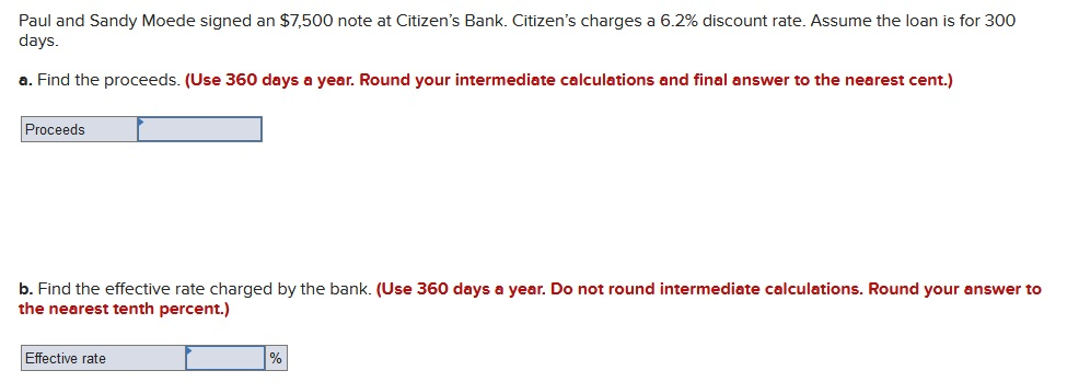  Paul and Sandy Moede signed an $7,500 note at Citizen's Bank.