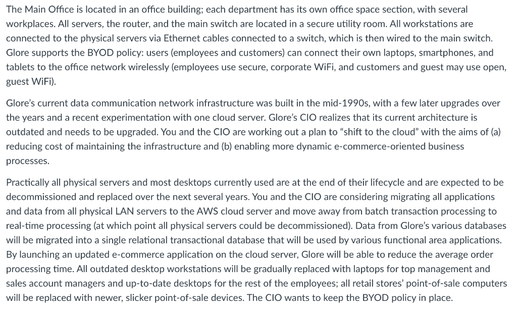Main Office LAN. Draw a low-level, data-link-layer network diagram for the existing