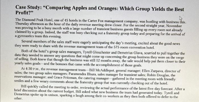  Case Study: "Comparing Apples and Oranges: Which Group Yields the Best