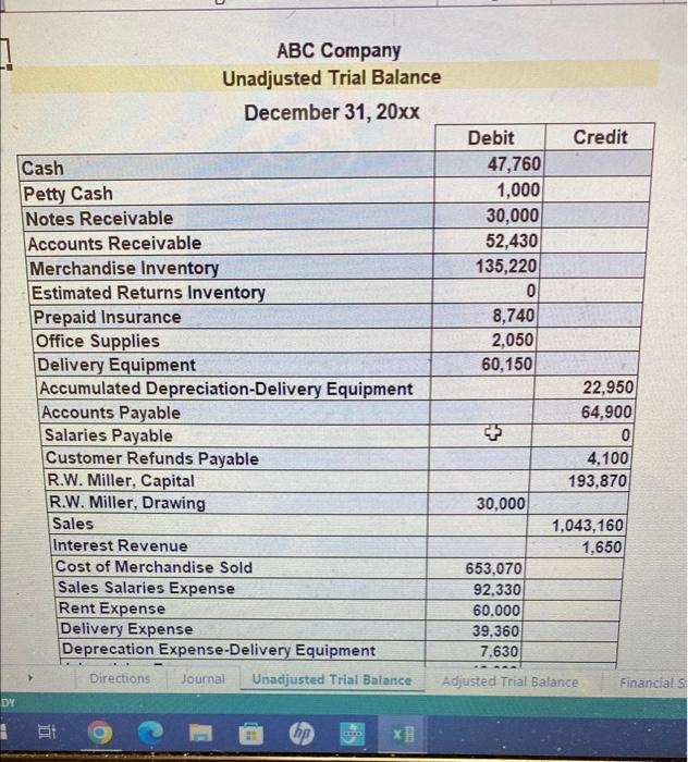 the last month of the year, the following transactions were completed: Dec