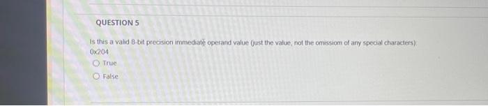 c is this a valid 8.bit precision immediate operand value (just the