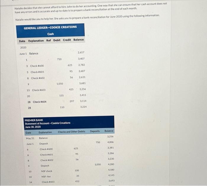 need help with C Natalie decides that she cannot afford to hire