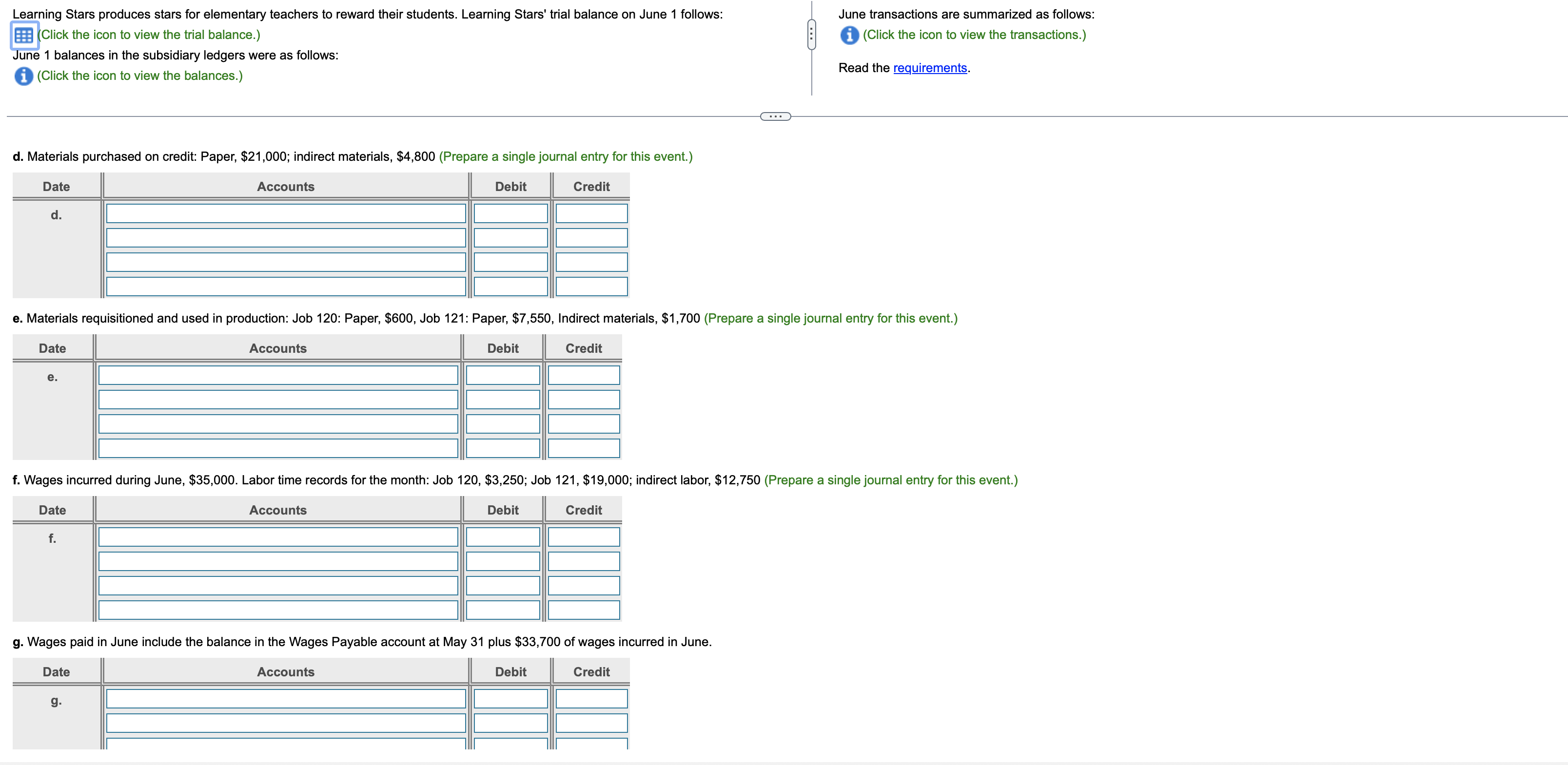 of cost of goods manufactured for the month of June. Review the