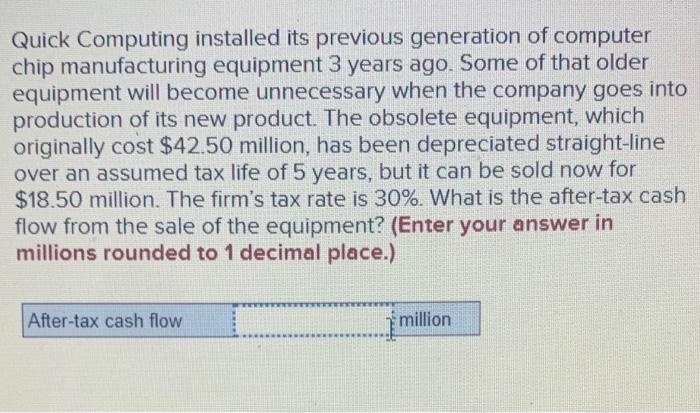  Quick Computing installed its previous generation of computer chip manufacturing equipment