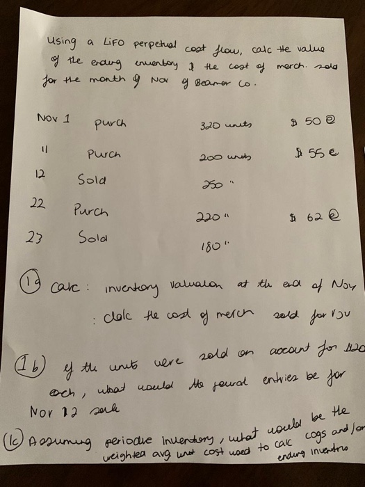  Nov 1 > 50 e 22 (1) Assuming periodie inventory, what