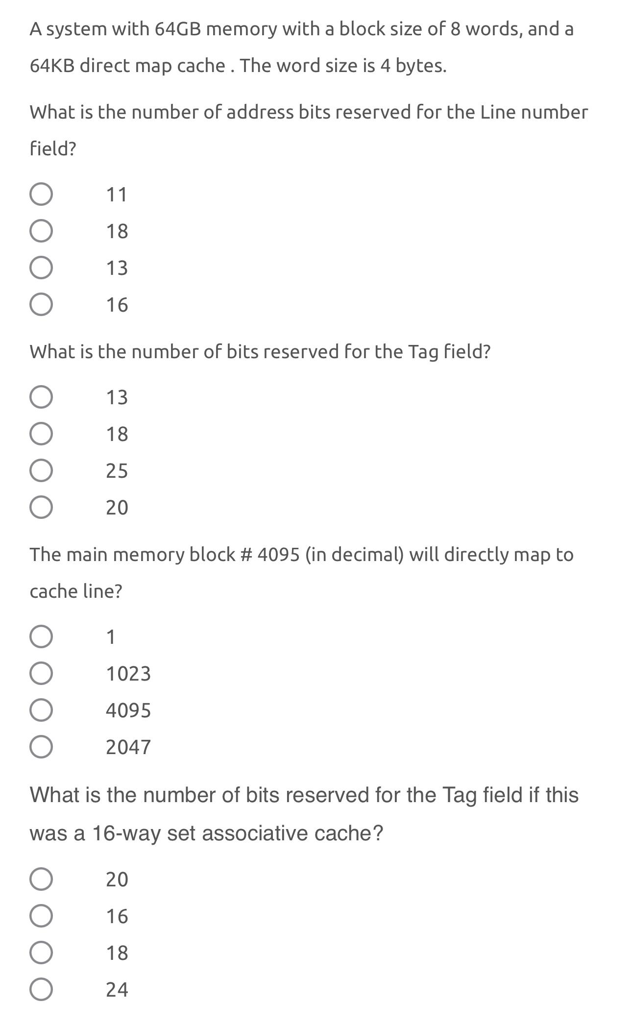  A system with 64GB memory with a block size of 8