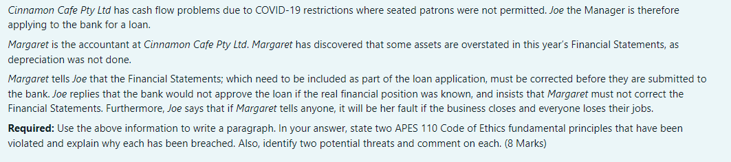 please answer me thank you Cinnamon Cafe Pty Ltd has cash flow