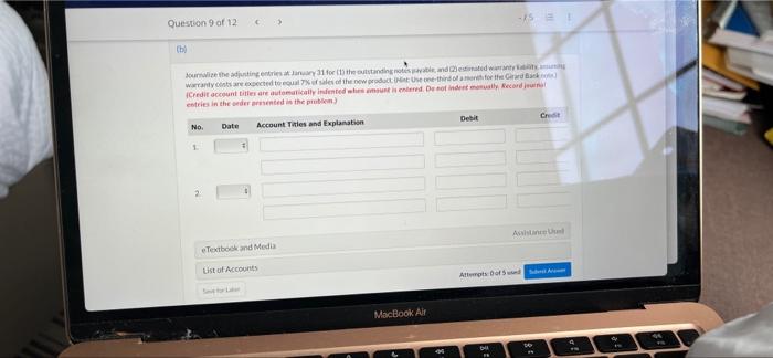 selected transactions occurred. Jan. 5 Sold merchandise for cash totaling $20,520, which
