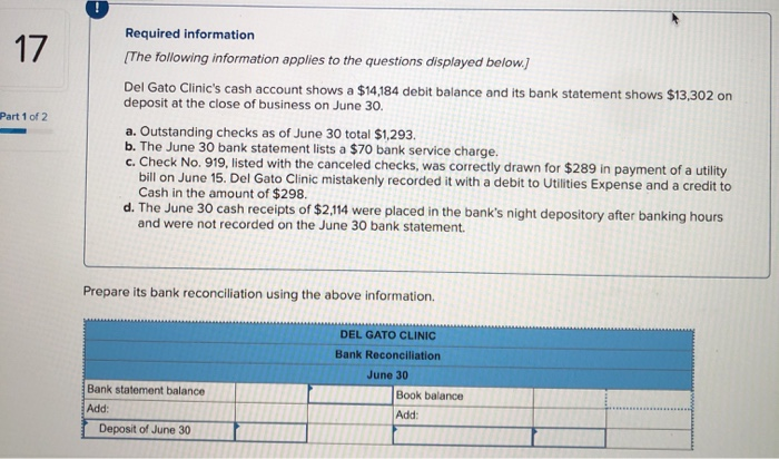 account shows a $14,184 debit balance and its bank statement shows $13,302