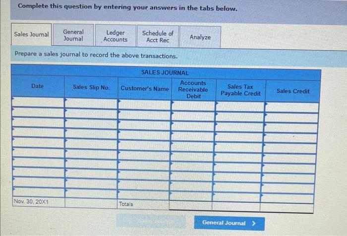 ledger, and preparing a schedule of accounts recelvable. LO 7-1, 7-2, 7-3,