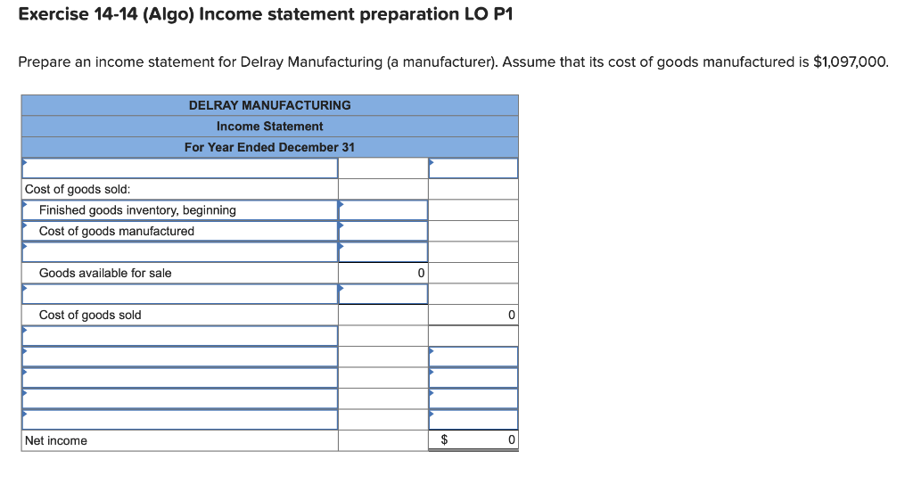 for the Exercises below. (Algo) [The following information applies to the questions