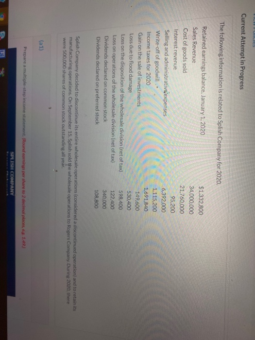  W FUNCIES Current Attempt in Progress The following information is related