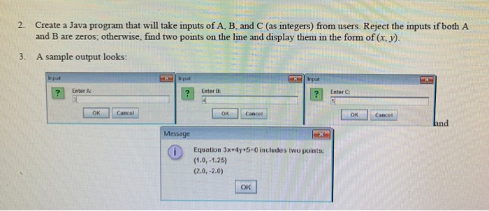 C as integers from users. Reject the inputs if both A and