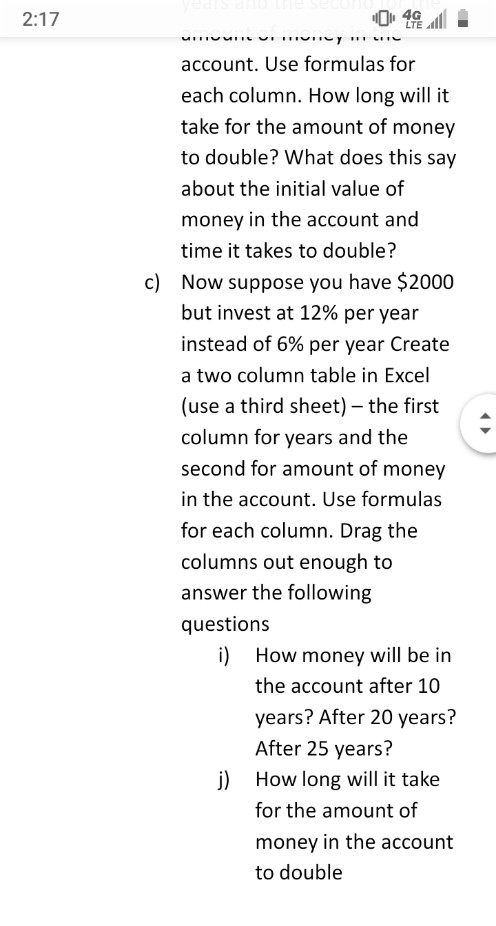 percentage increase? Prove your answer 4) Mr. Wildman has given you $1000