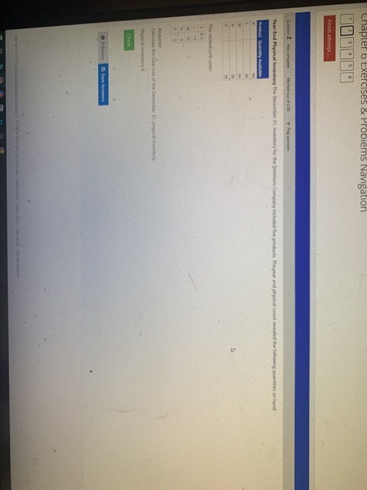  Chapter b Exercises & Problems Navigation Finish attempt. Question 2 Norcom