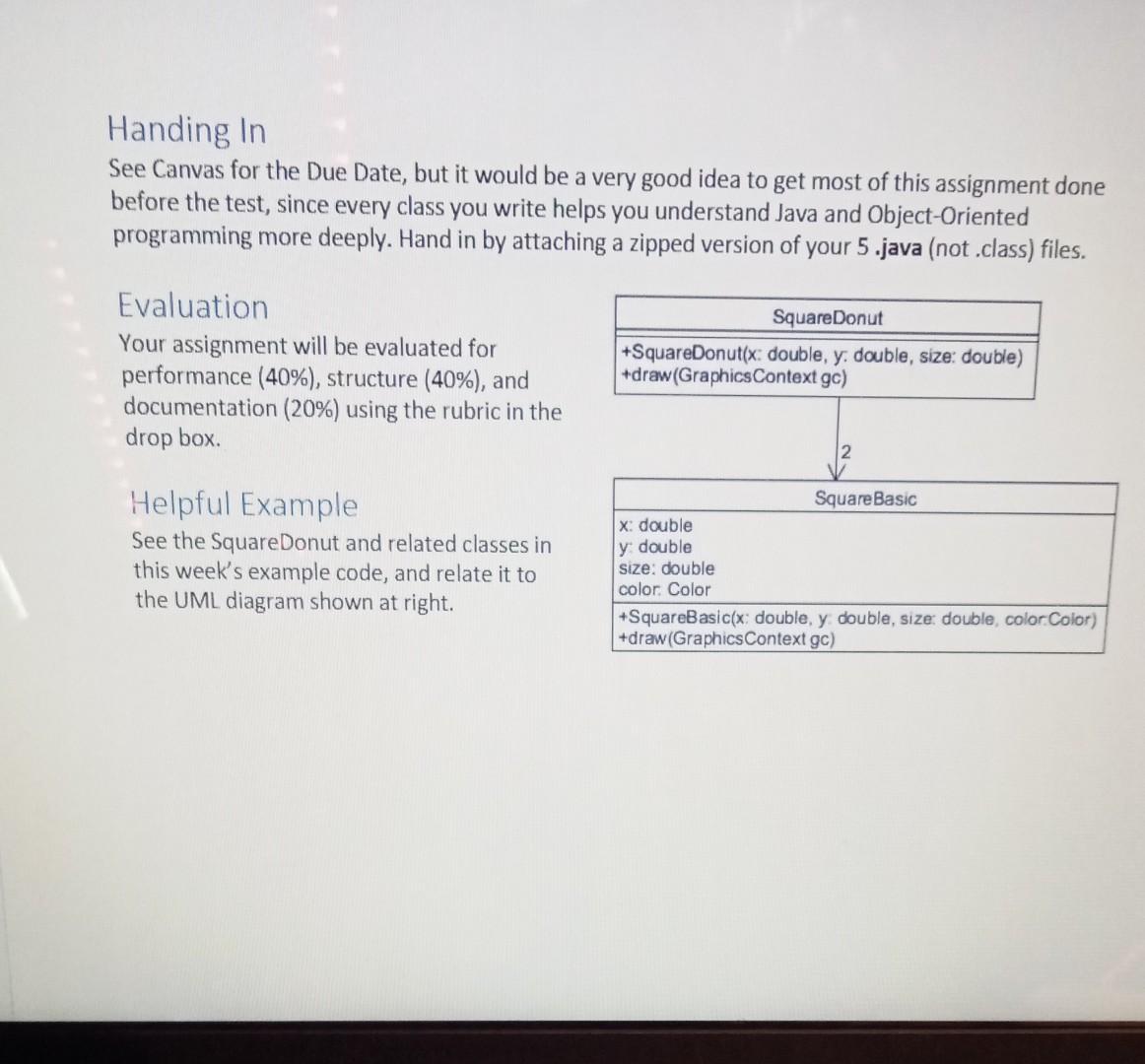 you will create a simple graphical app to display the objects. The