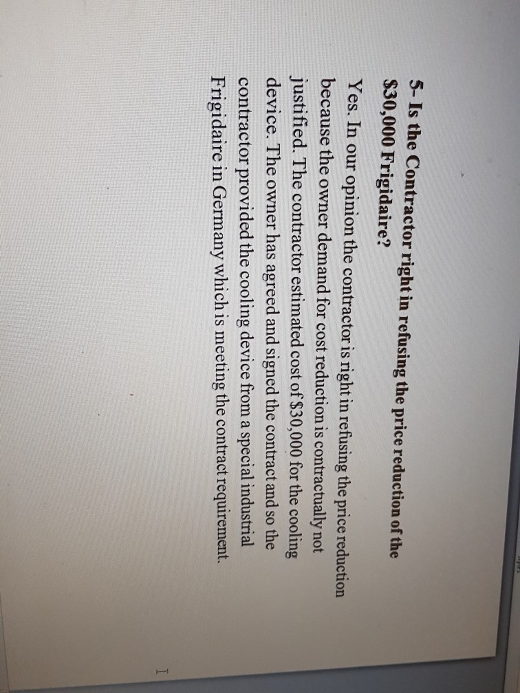  re write it in different words 5- Is the Contractor right