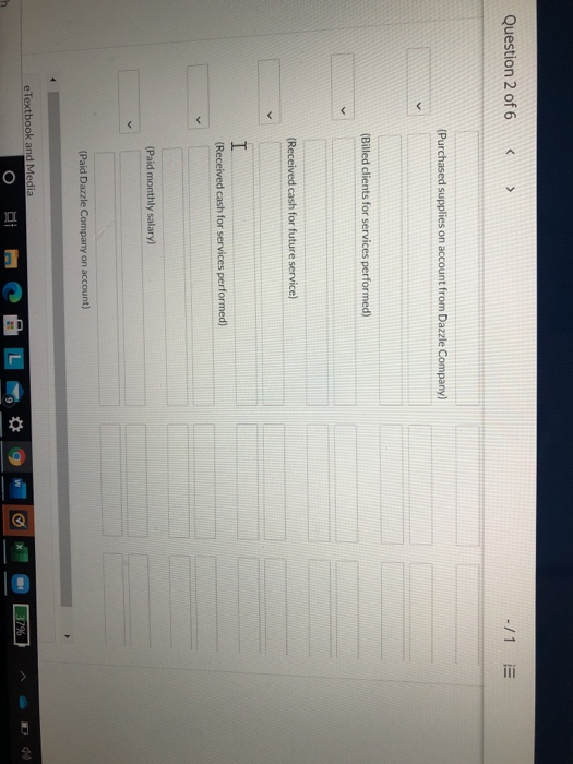 the operation of her business, the following events and transactions occurred. April