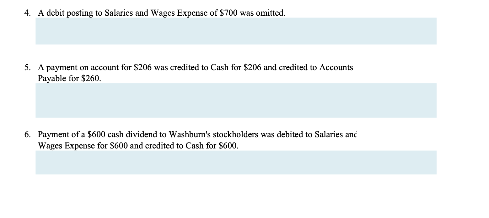 for $206 was credited to Cash for $206 and credited to Accounts