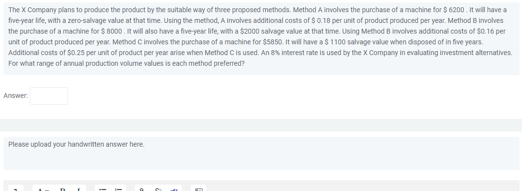 Solve it without using excel program pls !! The X Company