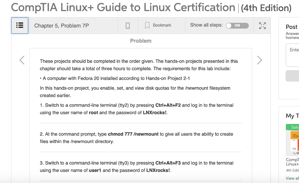  CompTIA Linux+ Guide to Linux Certification |(4th Edition) Chapter 5, Problem