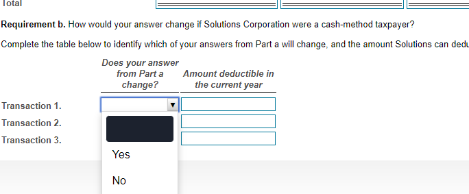  Requirement b. How would your answer change if Solutions Corporation were
