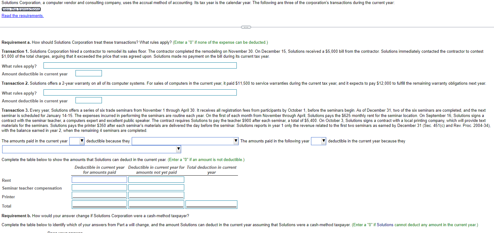 amounts paid in the current year deductible because they The amounts paid